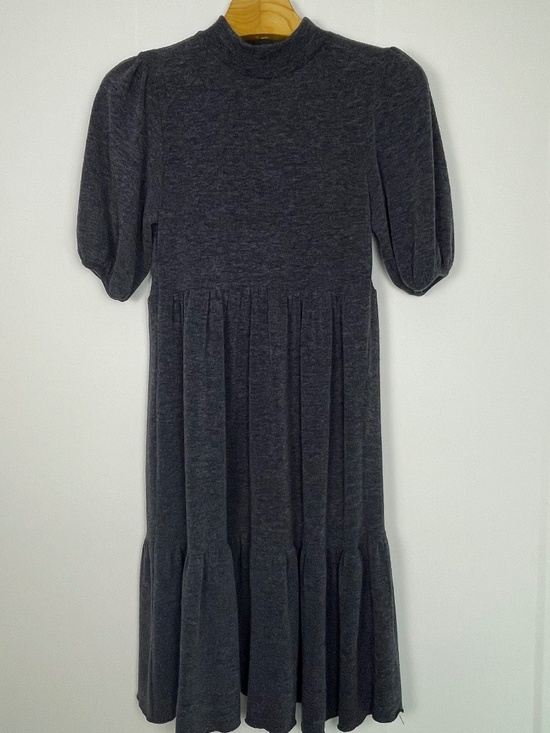 Zara Dresses & Skirts - NWT ZARA Midi Dress Soft Touch Tiered Mock Neck Charcoal Gray Capsule Medium